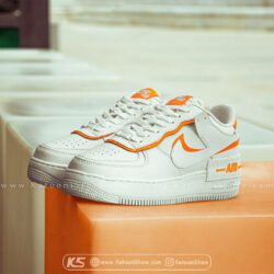 کفش اسپرت و کتونی نایک ایر فورس ۱ ( سفید نارنجی ) - Nike Air Force 1 Shadow ( White Orange)