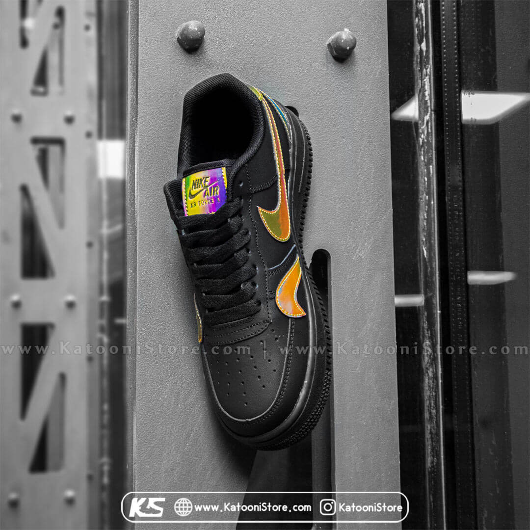کفش اسپرت و کتونی نایک ایر فورس ۱ ( مشکی شبرنگ ) - Nike Air Force 1 '07 LV08 (Black Rainbow)
