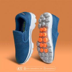 کفش اسپرت و کتونی اسکیچرز گو واک 3 گوگا پیلرز ( سورمه ای نارنجی ) - Skechers GoWalk 3 Goga Pillars ( DarkBlue Orange )