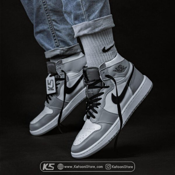 کفش اسپرت نایک ایر جردن 1 مید لایت اسموک گری - Nike Air Jordan 1 Mid Light Smoke Grey