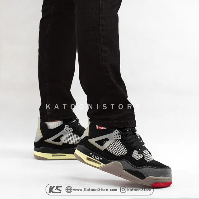 نایک ایر جردن 4 آف وایت برد </br><span>Nike Air Jordan 4 Off white Bred (AQ9129-412)</span>