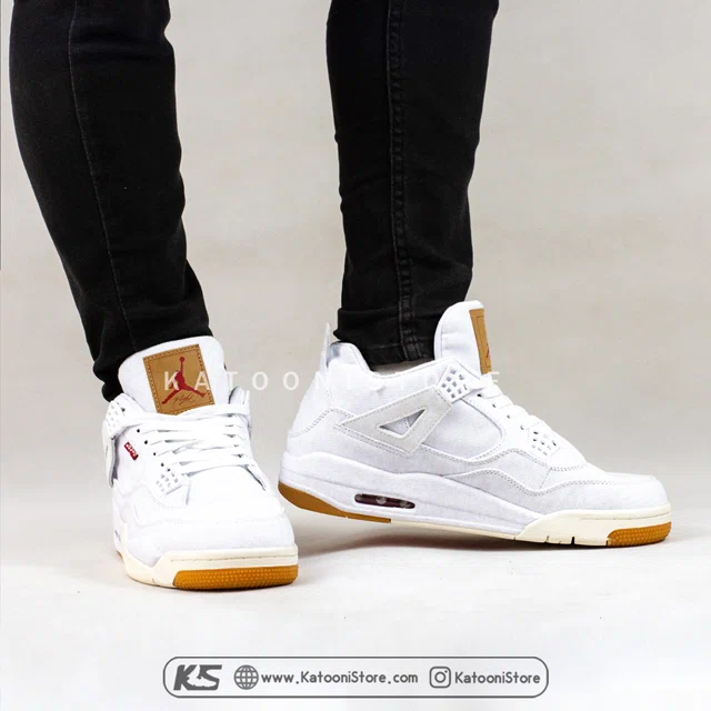 نایک ایر جردن 4 رترو لیوایز وایت<br><span>Nike Air Jordan 4 Retro Levi’s White (A02571-001)</span>